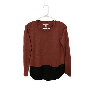 Bass Long Sleeve Maroon and Black Sweater